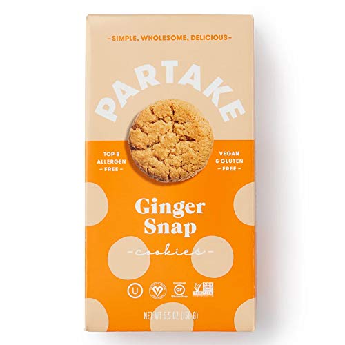 Partake Crunchy Cookies - Gingersnap | 2 Boxes | Vegan &Amp; Gluten