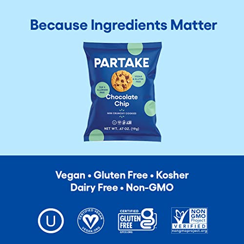 Partake Foods Crunchy Chocolate Chip Mini Cookie Snack Packs | V...