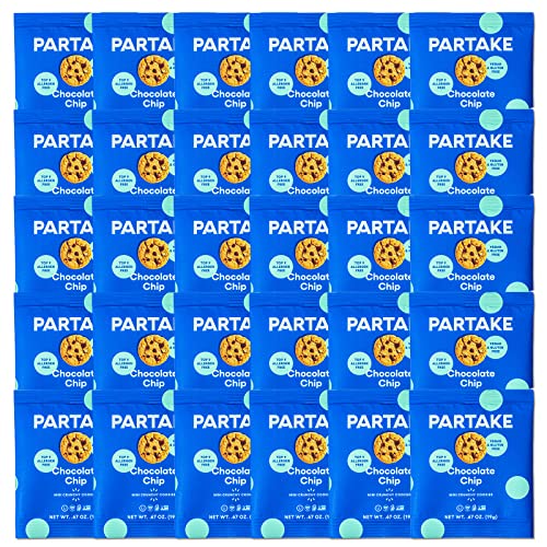 Partake Foods Crunchy Chocolate Chip Mini Cookie Snack Packs | V...