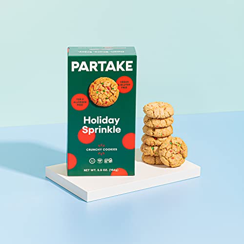 Partake Foods Crunchy Vegan Cookies – 3 Box Holiday Sprinkle Coo...