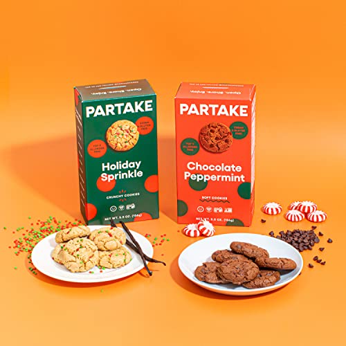 Partake Foods Crunchy Vegan Cookies – 3 Box Holiday Sprinkle Coo...