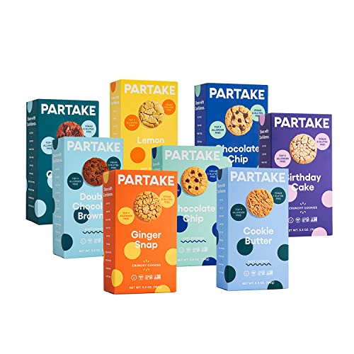 Partake Foods Soft-Baked & Crunchy Vegan Cookies – 8 Box Variety...