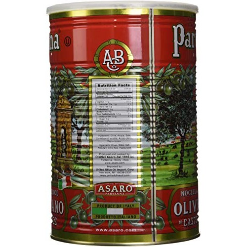 Partanna Sicilian Castelvetrano Green Olives, Pitted 5.07 Lb Can