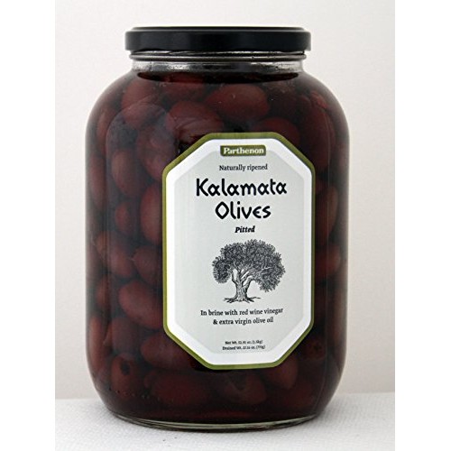 52.91Oz Parthenon Pitted Kalamata Olives In Brine With Red Wine