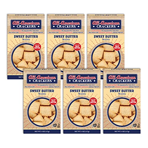 All-American Snack Crackers, Sweet Butter, 4 Ounce Pack of 6, ...