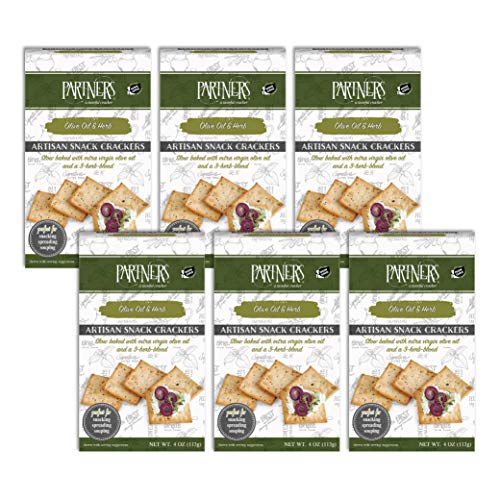 Partners Snack Crackers, Olive Oil &Amp; Herb, 4 Ounce Pack Of 6,