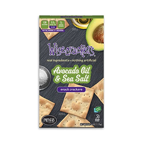 Wisecrackers Snack Crackers, Avocado Oil & Sea Salt, 4.0 Ounce ...