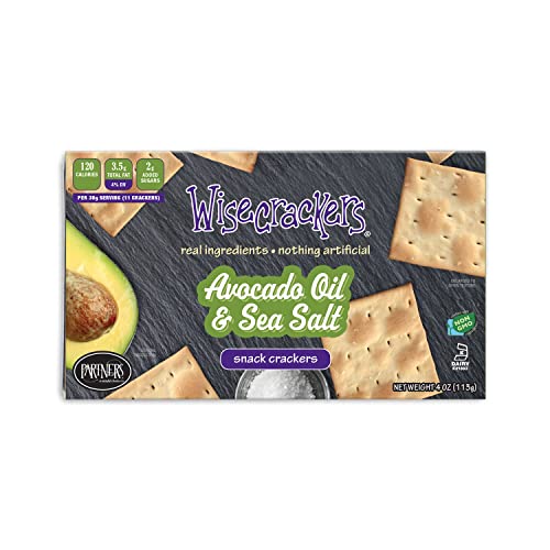 Wisecrackers Snack Crackers, Avocado Oil & Sea Salt, 4.0 Ounce ...