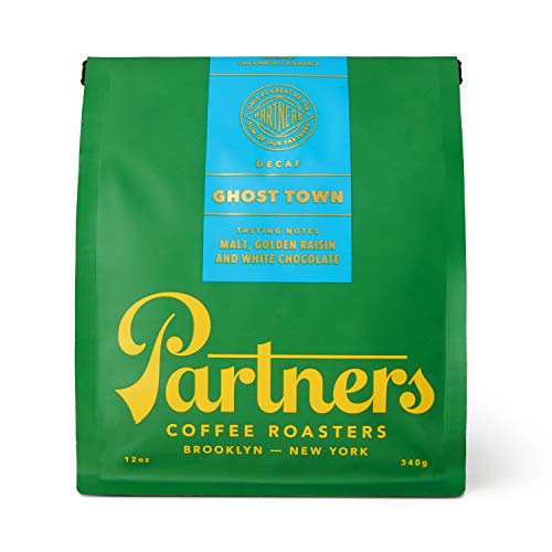 Partners Coffee, Ghost Town Blend - Decaf, 12 Ounce, Whole Bean
