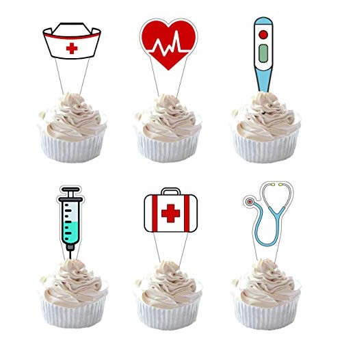 Party Hive 24Pc Nursing Cupcake Toppers For Birthday Party Event