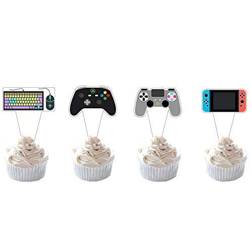 Party Hive 24Pc Video Game Cupcake Toppers For Kids Gaming Birth