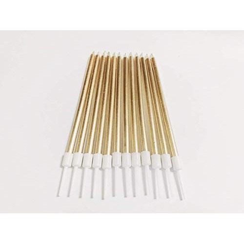24 Count Party Long Thin Cake Candles Metallic Birthday Candles