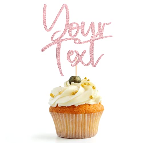 Party To Be Personalized Cupcake Toppers 12 Pcs Glitter Paper Cu