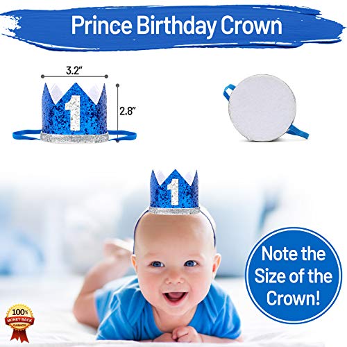 Baby 1St Birthday Boy Decorations With Crown - Baby Boy First Bi