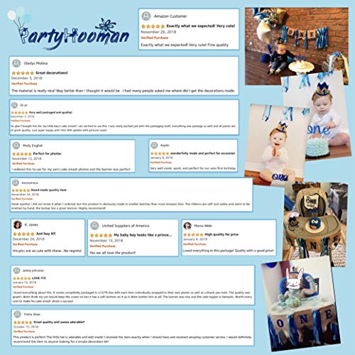 Baby 1St Birthday Boy Decorations With Crown - Baby Boy First Bi