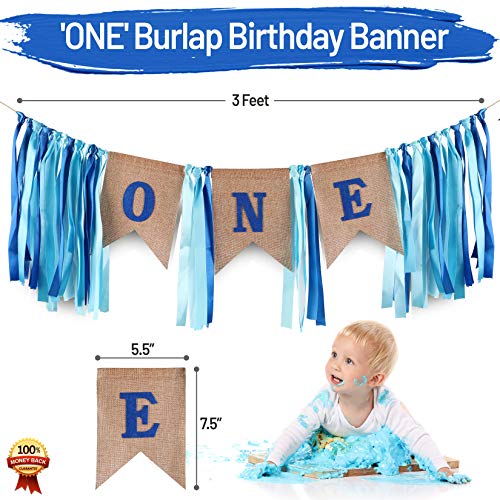 Baby 1St Birthday Boy Decorations With Crown - Baby Boy First Bi