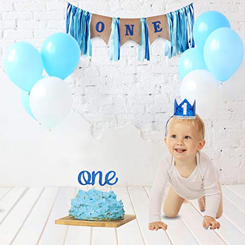Baby 1St Birthday Boy Decorations With Crown - Baby Boy First Bi