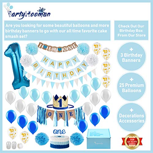 Baby 1St Birthday Boy Decorations With Crown - Baby Boy First Bi