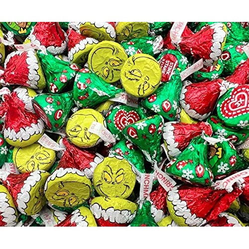 Hersheys Christmas Kisses Grinch Milk Chocolate Candy, Bulk 5 L...