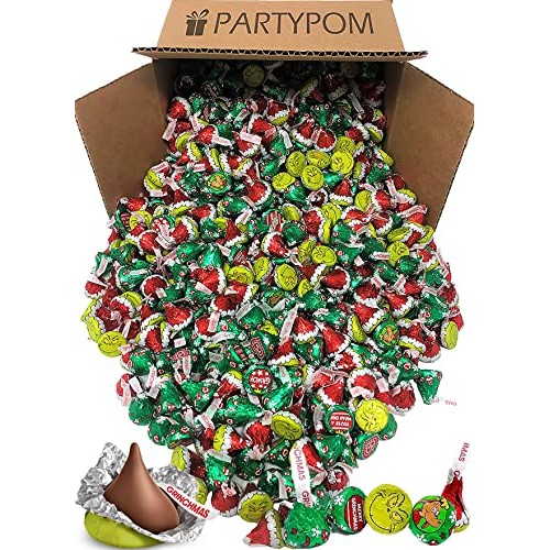 Hersheys Christmas Kisses Grinch Milk Chocolate Candy, Bulk 5 L...