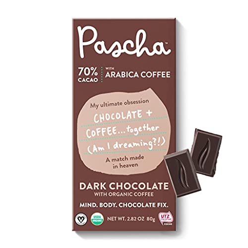 Pascha Organic Dark Chocolate Bars 70% Cacao With Arabica Coffee