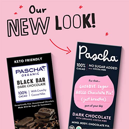Pascha Organic Sugar Free Keto Dark Chocolate Bars Utz/Gluten F