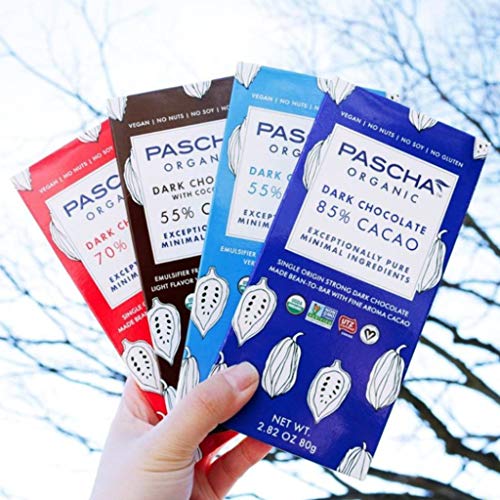 Pascha Organic Vegan Dark Chocolate Bars 55% Cacao With Cocoa Ni