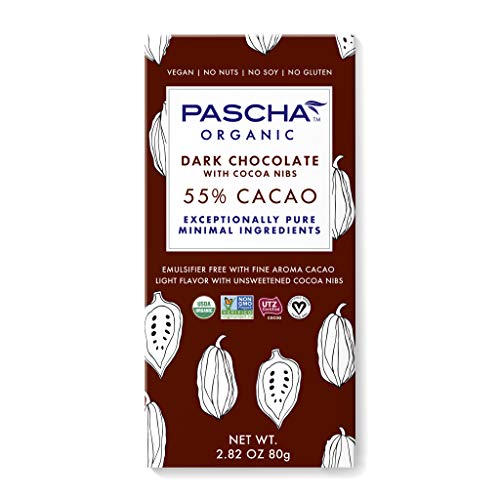 Pascha Organic Vegan Dark Chocolate Bars 55% Cacao With Cocoa Ni