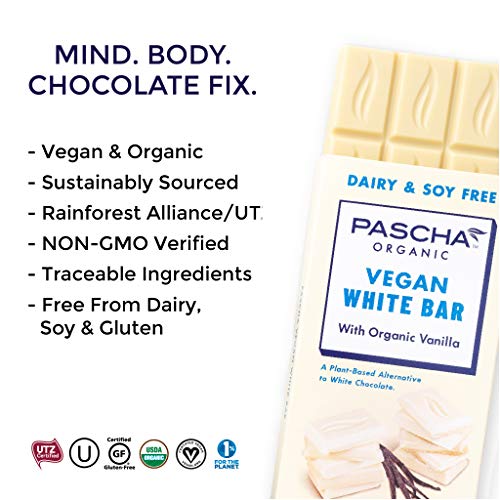 Pascha Organic White Chocolate Chocolate Bars, Utz, Gluten Free,