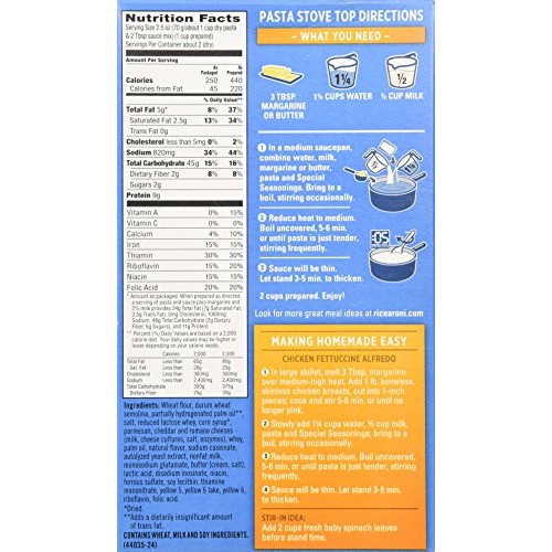 Pasta Roni, Fettuccine Alfredo, 4.7Oz Box Pack Of 6
