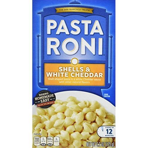 Pasta Roni, Shells &Amp; White Cheddar Cheese, 6.2Oz Box Pack Of 6