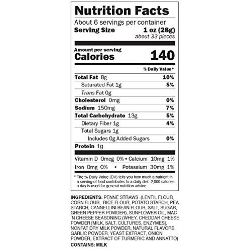 Pasta Snacks, Penne Straws, Made with Lentils & White Beans, Pla...