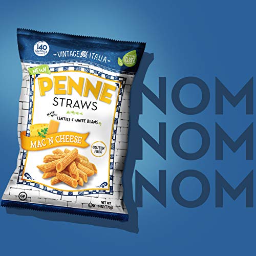 Pasta Snacks, Penne Straws, Made with Lentils & White Beans, Pla...