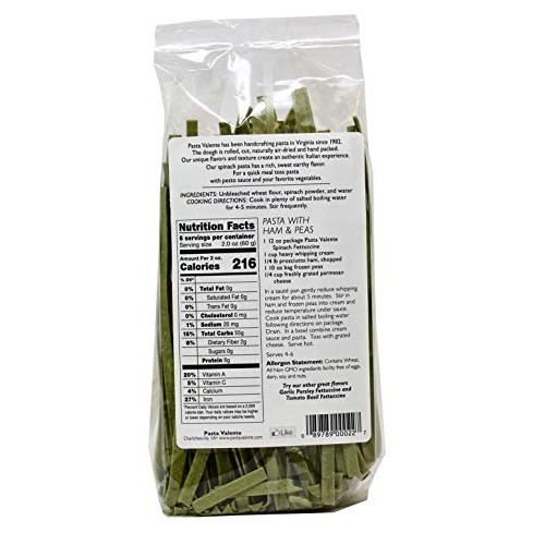 Pasta Valente, Spinach Fettuccine, 12 Oz