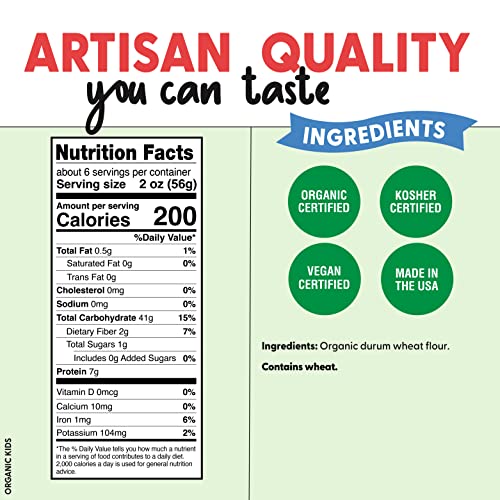 Pastabilities Organic Kids Pasta, Fun Dinosaur Shaped Noodles, N