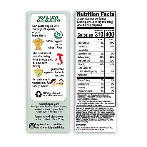 Pastabilities Vegan Organic Ruffles Mac And Cheese, Fun Pasta Sh