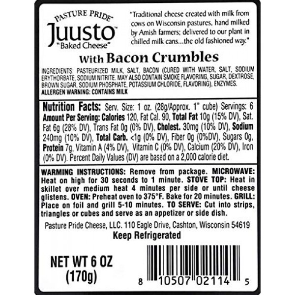 Juusto Baked Bread Cheese With Bacon Crumbles - 3 Pack