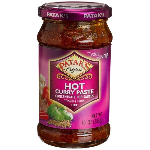 Pataks Hot Curry Paste, Hot, 10-Ounce Glass Jars Pack Of 6
