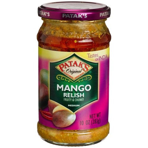 Pataks Mango Relish, Medium, 10-Ounce Glass Jars Pack Of 6