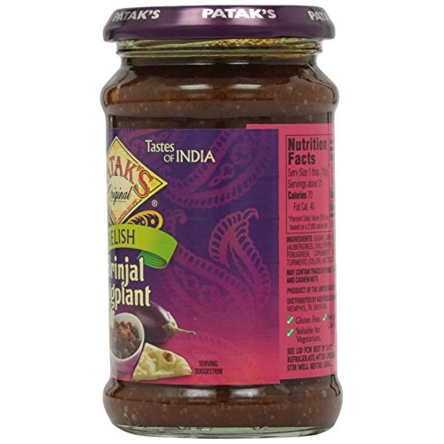 Pataks Brinjal Egg Plant Relish, Medium, 11 Oz