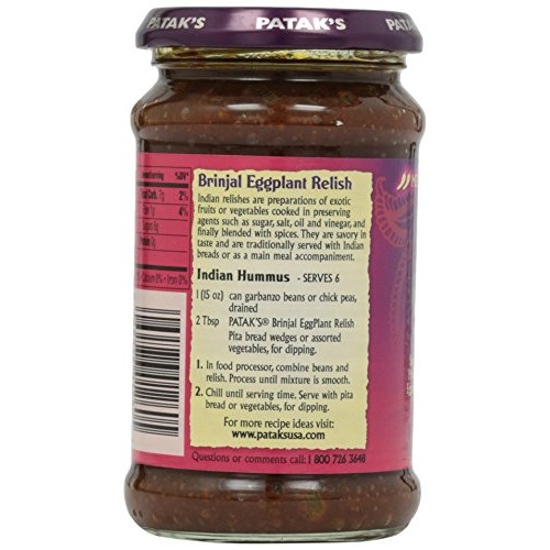 Pataks Brinjal Egg Plant Relish, Medium, 11 Oz