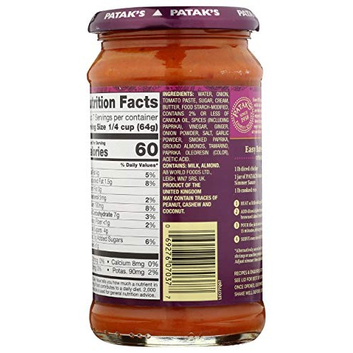 Pataks Butter Chicken Sauce Mild, 15 Oz