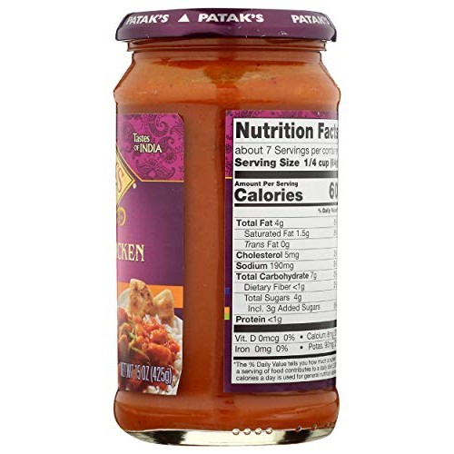 Pataks Butter Chicken Sauce Mild, 15 Oz