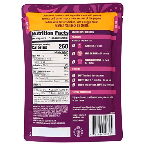 Pataks Butter Chickpeas And Veggie Ready To Heat Curry, 10.05 F