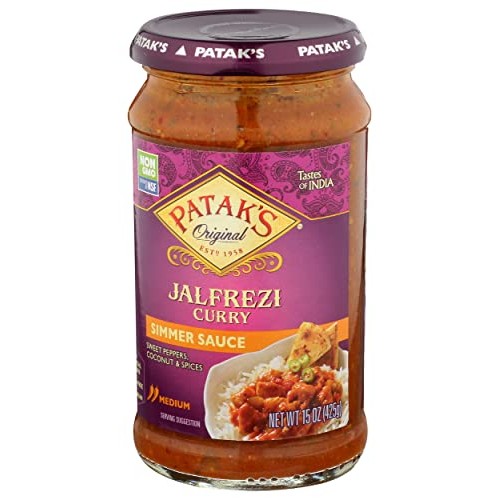 PATAKS Jalfrezi Sweet Pepper Spicy Curry and Simmer Sauce, 15 oz