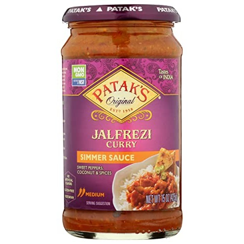 PATAKS Jalfrezi Sweet Pepper Spicy Curry and Simmer Sauce, 15 oz