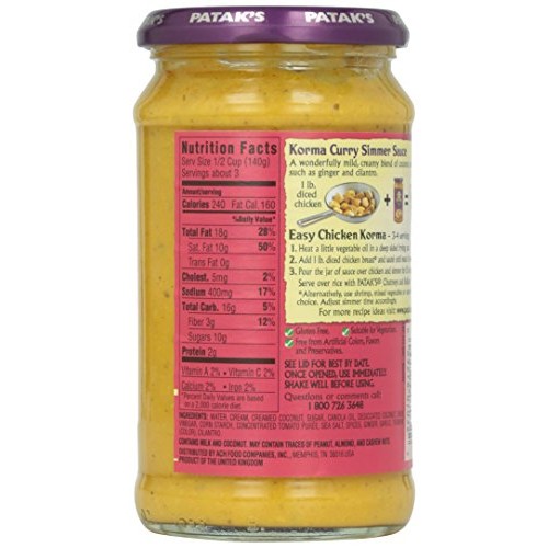 Pataks Korma Sauce, 15 Oz