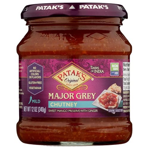 Pataks Major Grey Chutney - 12 Oz Pack of 3 – With Mangos, Gi...