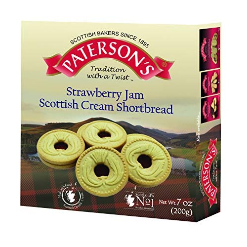 Patersons Strawberry Jam Scottish Cream Shortbread 200G, 7 Oz,
