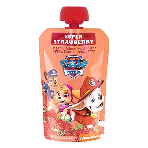 Paw Patrol Super Strawberry Organic Mixed Fruit Squeeze Pouch, 3